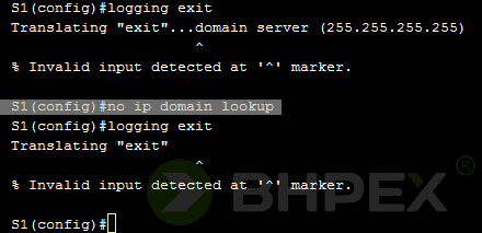 no ip domain lookup