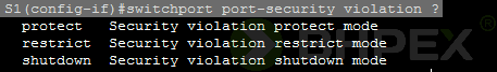 switchport port-security violation