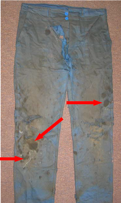 Przegląd odzieży ochronnej - zanieczyszczenie odzieży olejami